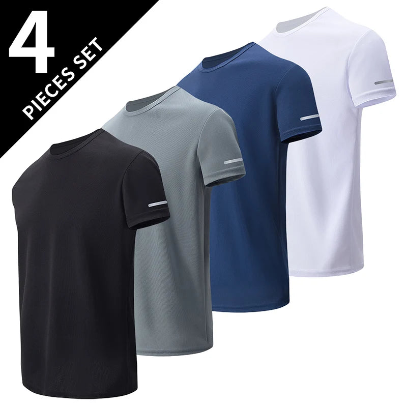 Men's Quick Dry Short Sleeve Sports T-Shirt Multipack